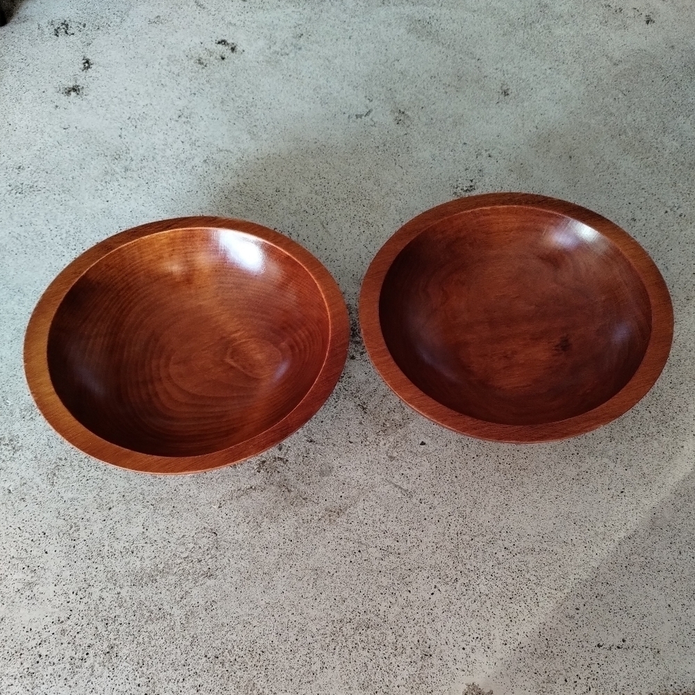 Vintage Baribo-Maid Canada Maple Wood Salad Bowls Set of 4 MCM - Picture 5 of 7